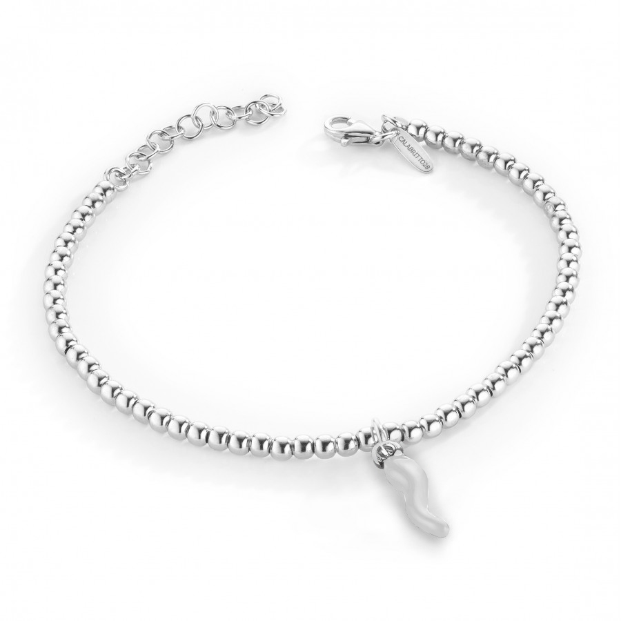 BRACCIALE BEAD CORNO BIANCO